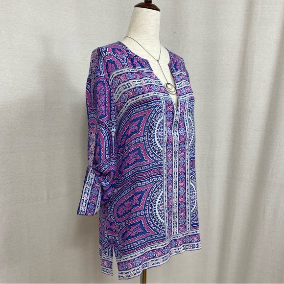 BCBGMaxAzria Haida Long Sleeve Print Top - Picture 2 of 8